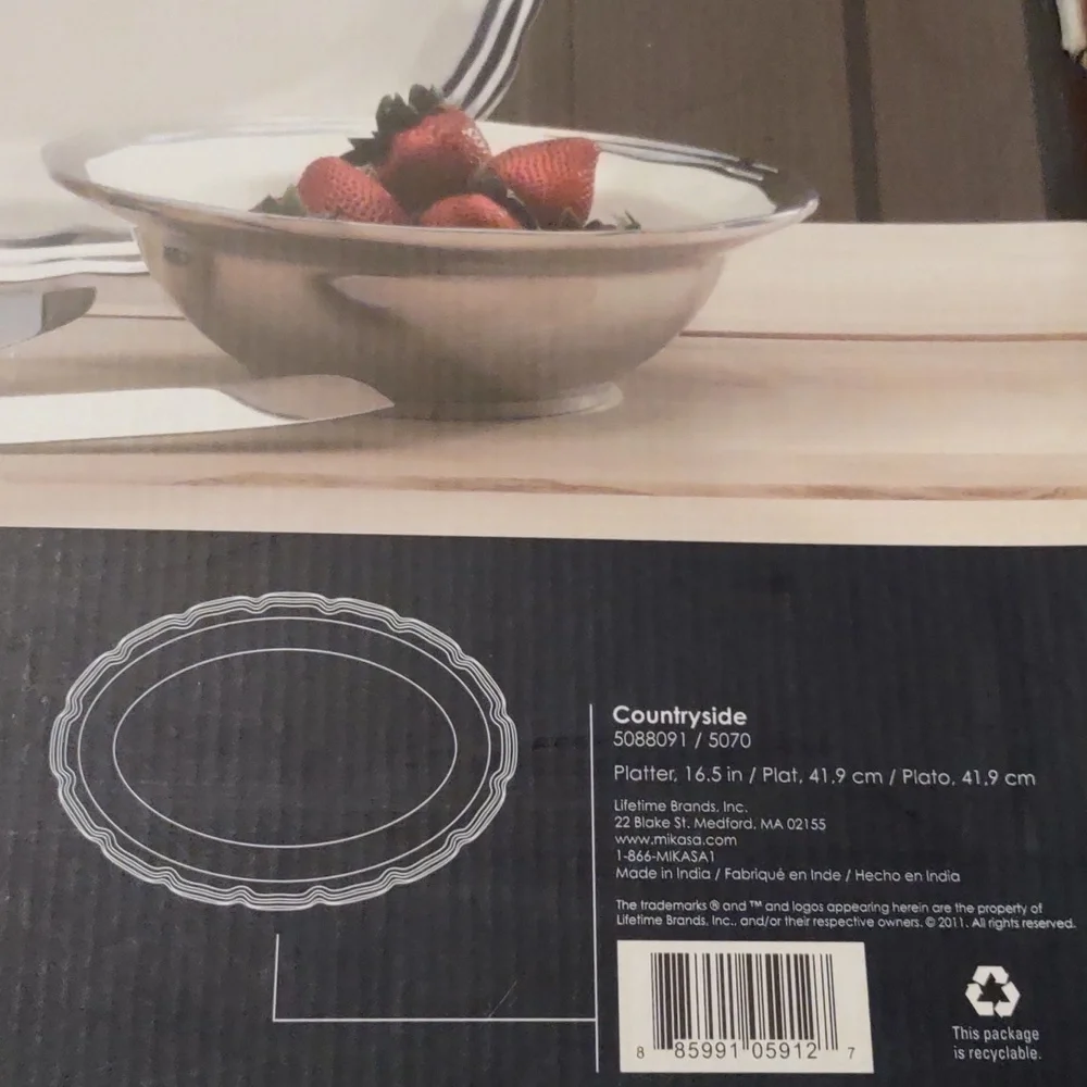 Mikasa countryside oval serving platter, nib